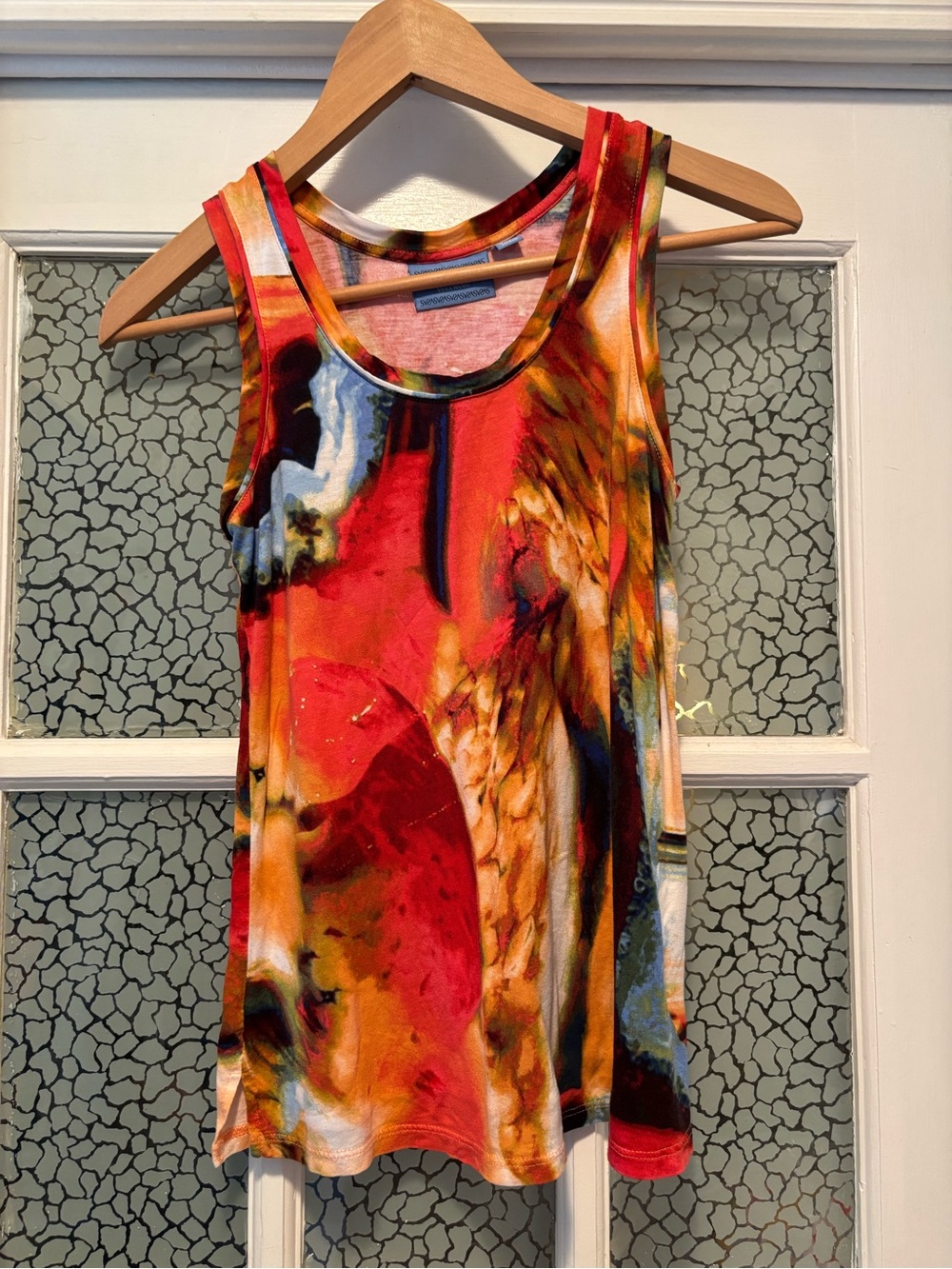 Vibrant Abstract Scoop Tank - Red, Orange, Blue